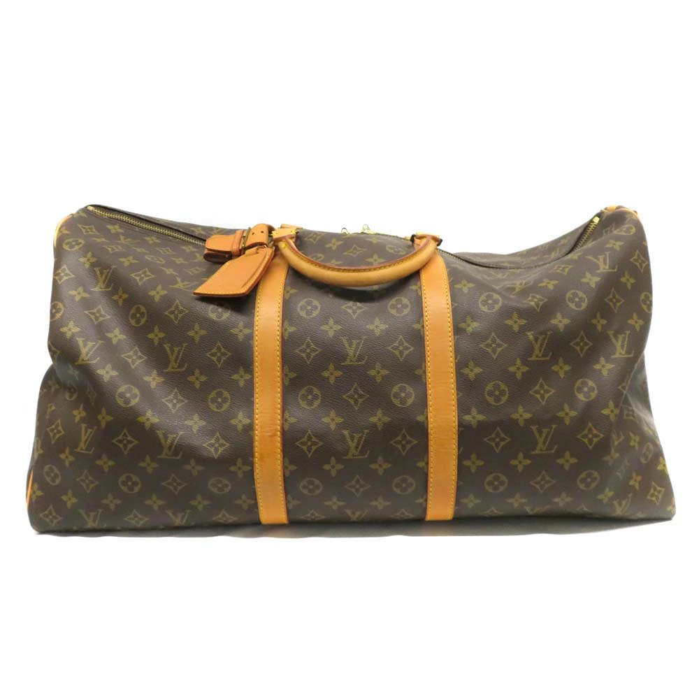 Louis Vuitton Keepall Bandouliere Monogram Travel Bag Canvas Leather Brown